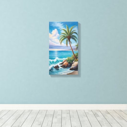 Leinwand California Coast Palm Tree (Insitu (Holzboden))