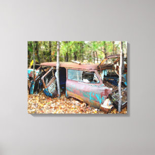 Leinwand Chevy Nomade-Nostalgiejunkyard-Kunst 1957