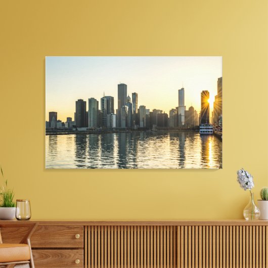 Leinwand - Chicago Skyline in Illinois bei Sunset (Insitu (Wohnzimmer))