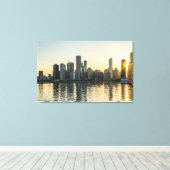 Leinwand - Chicago Skyline in Illinois bei Sunset (Insitu (Holzboden))