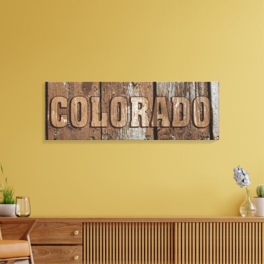Leinwand Colorado mit rustikalem Holz (Insitu (Wohnzimmer))