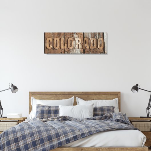 Leinwand Colorado mit rustikalem Holz (Insitu (Schlafzimmer))