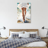 Leinwand Cowgirl Walking on Beach Western Art (Insitu (Schlafzimmer))
