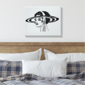 Leinwand (Dame mit Vintagem Hut) (Insitu (Schlafzimmer))