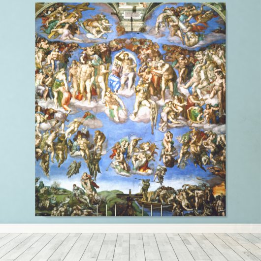 Leinwand Das letzte Urteil Fresco von Michelangelo (Insitu (Holzboden))
