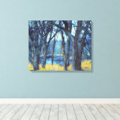Leinwand Deep Blue Forest Trees Art Print (Insitu (Holzboden))