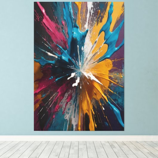 Leinwand der abstrakten Farbexplosion Fettdruck (Insitu (Holzboden))