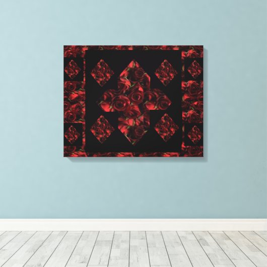 Leinwand der abstrakten Plus Rote Rose Art (20 x 1 (Insitu (Holzboden))