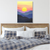 Leinwand der Blauen und Gelben Illustration (Insitu (Schlafzimmer))