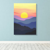 Leinwand der Blauen und Gelben Illustration (Insitu (Holzboden))