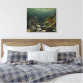 Leinwand der Fischkunst Coho Salmon w. Bear Canvas (Insitu (Schlafzimmer))