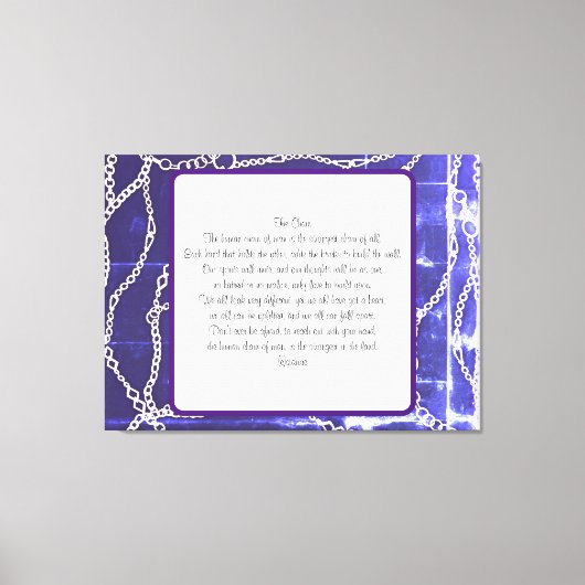 LEINWAND DER KETTE POEM-DESIGN (Vorderseite)