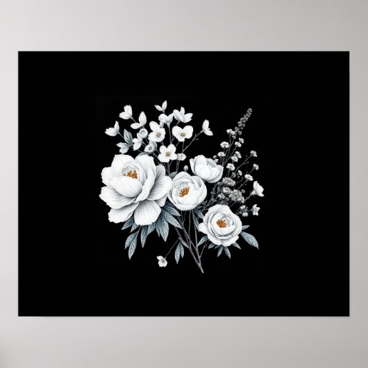 Leinwand der Minimalistischen weißen botanischen B Poster (Vorne)