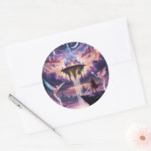 Leinwand des Celestial Kingdom Art - Mythical Runder Aufkleber (Umschlag)