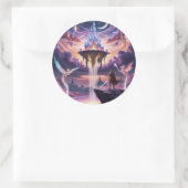 Leinwand des Celestial Kingdom Art - Mythical Runder Aufkleber (Tasche)