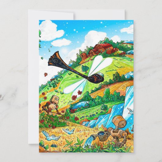 Leinwand des Dragonfly Garden | Liebesgeschenk Feiertagskarte (Vorderseite)