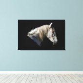 Leinwand des Fotos "White Horse Lover" (Insitu (Holzboden))