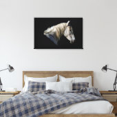 Leinwand des Fotos "White Horse Lover" (Insitu (Schlafzimmer))