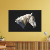 Leinwand des Fotos "White Horse Lover" (Insitu (Wohnzimmer))