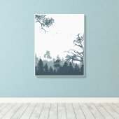 Leinwand des Grauwaldes und der Weißen Illustratio (Insitu (Holzboden))