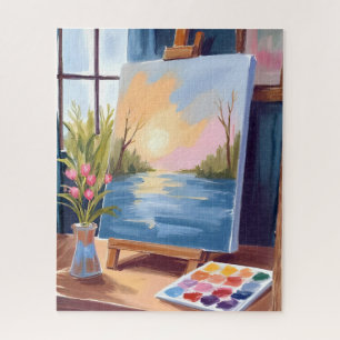 Leinwand des Künstlers   Pastell-Aquarellmalerei Puzzle