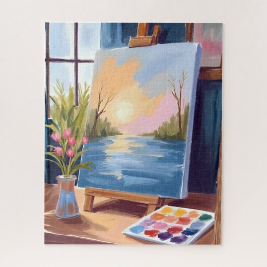 Leinwand des Künstlers | Pastell-Aquarellmalerei Puzzle (Vertikal)
