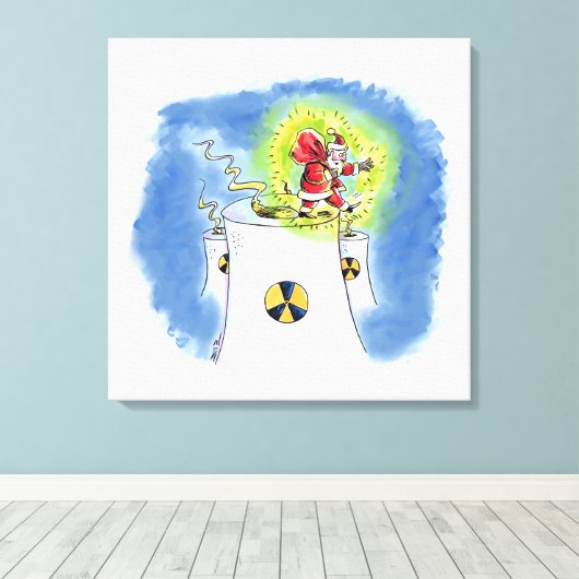 Leinwand des nackten Weihnachtsmanns (Insitu (Holzboden))