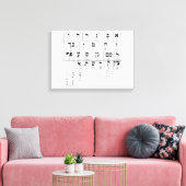 Leinwand Diagramm der hebräischen Alphabet-Sprache (Insitu (Wohnzimmer))
