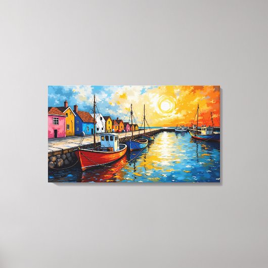 Leinwand Docking Boote Art (Vorderseite)
