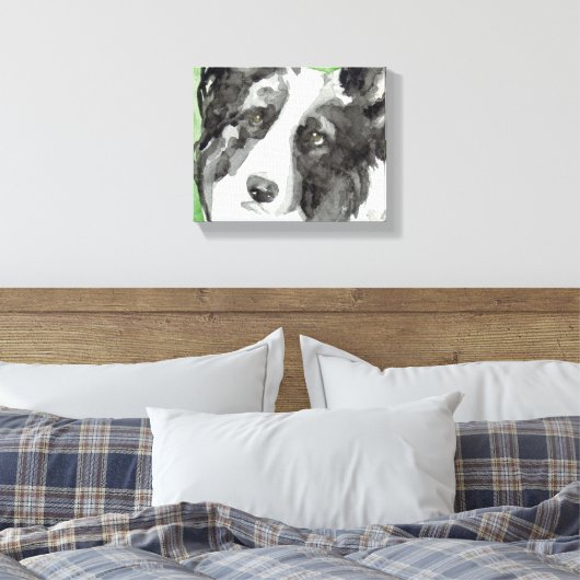 Leinwand Dog Art mit Border Collie (Insitu (Schlafzimmer))