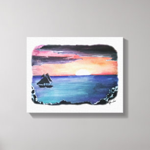 Leinwand-Druck 14x11 SONNENUNTERGANG Leinwanddruck