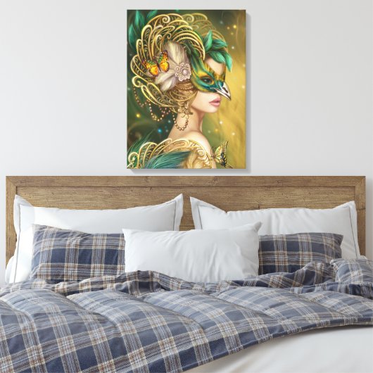Leinwand Fantasy Frauenvogelportrait (Insitu (Schlafzimmer))