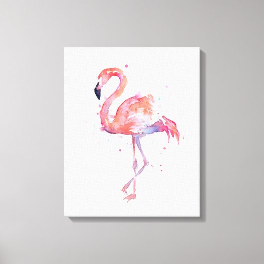 Leinwand Flamingo Watercolor Malerei Kunst, Dichtu (Vorderseite)