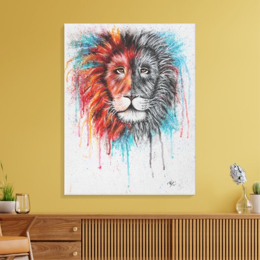 Leinwand Fully LIVE Lion Print (Insitu (Wohnzimmer))