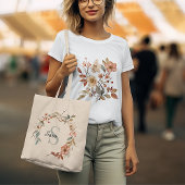 Leinwand für das Monogramm des Herbstgartens Tragetasche