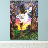 Leinwand für Frauen in der Natur - Malerei (Insitu (Holzboden))