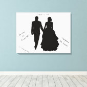 Leinwand für Hochzeiten, Gästebuch, Silhouette (Insitu (Holzboden))