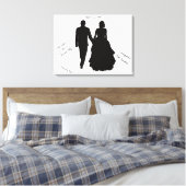 Leinwand für Hochzeiten, Gästebuch, Silhouette (Insitu (Schlafzimmer))