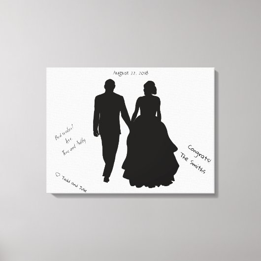 Leinwand für Hochzeiten, Gästebuch, Silhouette (Vorderseite)