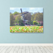 Leinwand für holländische Windmühle und Tulpenfeld (Insitu (Holzboden))