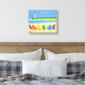 Leinwand für Leuchtturm und Strandstühle (Insitu (Schlafzimmer))