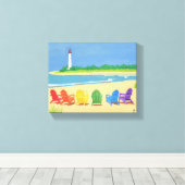 Leinwand für Leuchtturm und Strandstühle (Insitu (Holzboden))