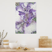 Leinwand für lila und weiße Bartliris-Blume Poster (Küche)