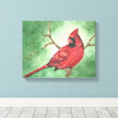 Leinwand für Red Male Kardinal (Insitu (Holzboden))