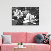 Leinwand für Schwarz-Weiß-Lotus-Blume (Insitu (Wohnzimmer))
