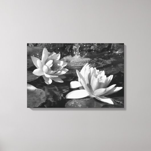Leinwand für Schwarz-Weiß-Lotus-Blume (Vorderseite)
