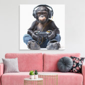 Leinwand Gamer Chimp Funny Animal Art für Kinder (Insitu (Wohnzimmer))