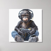 Leinwand Gamer Chimp Funny Animal Art für Kinder (Vorderseite)