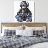 Leinwand Gamer Chimp Funny Animal Art für Kinder (Insitu (Schlafzimmer))