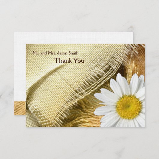 Leinwand-Gänseblümchenebene danken Ihnen, mit Dankeskarte (Vorne/Hinten)